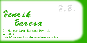 henrik barcsa business card